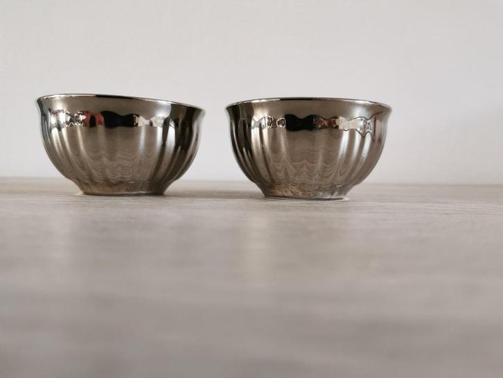 Zilverkleurige schaaltjes, Huis en Inrichting, Keuken | Servies, Zo goed als nieuw, Schaal of Schalen, Overige stijlen, Overige materialen