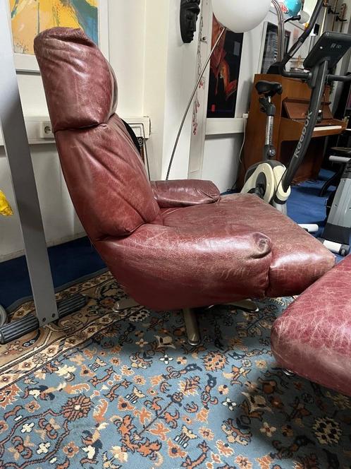 Lounge Chair met Hocker Walter Knoll Furniture, Huis en Inrichting, Fauteuils, Gebruikt, Hout, Leer, Metaal, Overige materialen