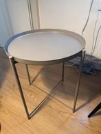 Salontafel Beige met Dienblad IKEA, Huis en Inrichting, Minder dan 55 cm, Metaal of Aluminium, Rond, Zo goed als nieuw