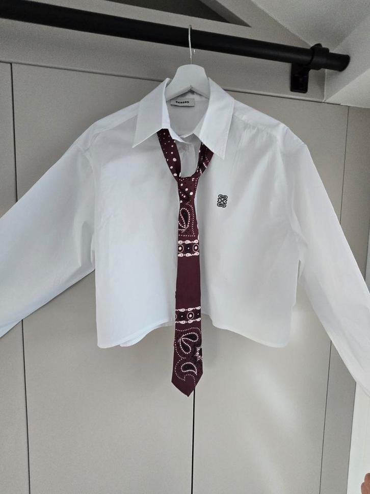 Nieuwe Sandro blouse met stropdas, Kleding | Dames, Blouses en Tunieken, Nieuw, Ophalen of Verzenden