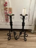 Prachtige set smeedijzeren kandelaars, Huis en Inrichting, Woonaccessoires | Kandelaars en Kaarsen, Gebruikt, 50 tot 75 cm, Zwart
