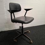 Vintage bureaustoel hoge stoel verstelbaar, Huis en Inrichting, Ophalen, Gebruikt, Zwart, Bureaustoel