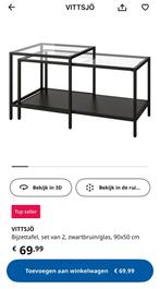 Salontafel ikea Vittsjö, Ophalen, 50 tot 100 cm, Zo goed als nieuw, Glas