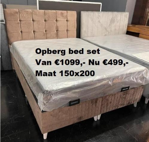 Laatste stuks Opruiming compleet 2 persoons bed Nu €499,-, Huis en Inrichting, Slaapkamer | Bedden, Nieuw, Tweepersoons, 200 cm