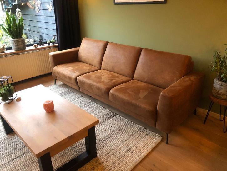 Bank, Huis en Inrichting, Banken | Bankstellen, Zo goed als nieuw, Rechte bank, Driepersoons, 200 tot 250 cm, 75 tot 100 cm, Leer