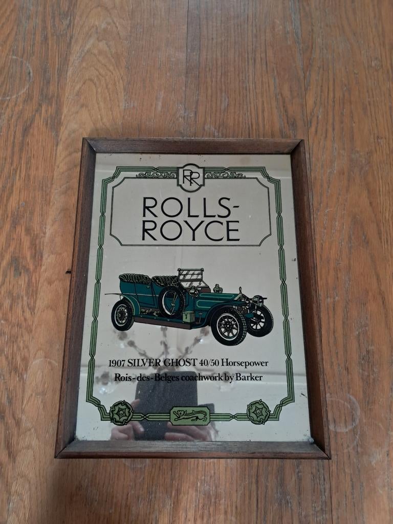 Rolls royce spiegel, Ophalen of Verzenden, Rechthoekig, Minder dan 50 cm
