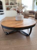 Industriële salontafel - Hout & Staal - 100cm, Gebruikt, Rond, Metaal, Minder dan 50 cm