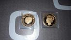 2 Bronzen Vergulde Munten Met Certificaten., Ophalen of Verzenden, Nederland, Munten
