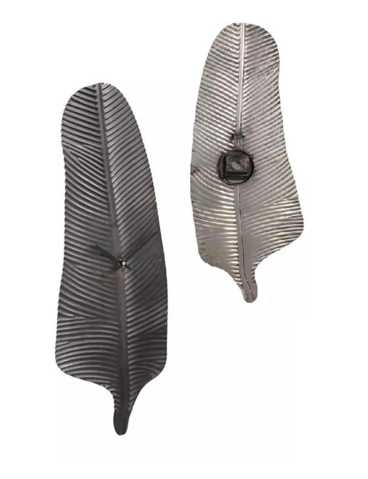 PTMD wandklok - klok blad vorm metaal zwart - nieuw in doos, Huis en Inrichting, Woonaccessoires | Klokken, Nieuw, Wandklok, Analoog