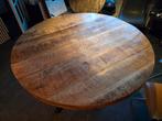 Mango Hout Eettafel - 130cm Rond, Gebruikt, Rond, Ophalen of Verzenden, Vier personen