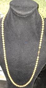 Parelketting met 14 karaat gouden slot gemerkt met eikenblad, Sieraden, Tassen en Uiterlijk, Kettingen, Ophalen of Verzenden, Zo goed als nieuw