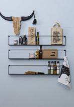 Zwart metalen wandrek 100cm, Huis en Inrichting, Woonaccessoires | Wandplanken en Boekenplanken, Ophalen of Verzenden, Zo goed als nieuw