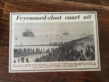 Voetbal krantenartikel Feyenoord Benfica 1963 vloot vaart .. beschikbaar voor biedingen