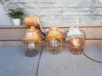 Bully kooilamp diverse kleuren. behandeld en onbehandeld, Gebruikt, Ophalen of Verzenden, Vintage industrieel, Glas