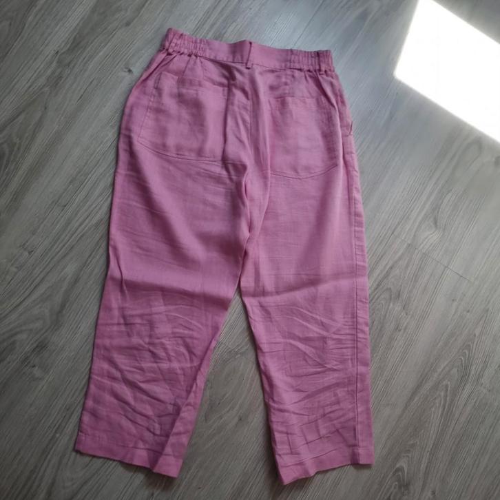 Linnen broek Fynch Hatton, maat 36 (zgan), Kleding | Dames, Broeken en Pantalons, Zo goed als nieuw, Maat 36 (S), Roze, Driekwart