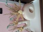 Twee leuke beige vazen, Ophalen, Gebruikt, Overige kleuren, Minder dan 50 cm