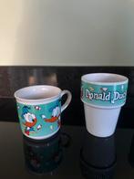 Donald Duck mok kopje en melk beker vintage, Verzamelen, Ophalen of Verzenden, Donald Duck, Zo goed als nieuw, Servies