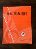 Bladmuziek Whi’s Sorry Now voor piano en zang, Zang, Ophalen of Verzenden, Zo goed als nieuw, Artiest of Componist