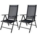 Aluminium Tuinstoel – Verstelbaar – 2 Stuks - Antraciet, Ophalen of Verzenden, Nieuw, Wicker, Verstelbaar