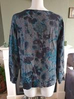 Sandwich zwart wit groene top shirt topje 36 S Gratis Verz., Kleding | Dames, Tops, Verzenden, Zwart, Zo goed als nieuw, Lange mouw