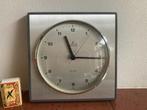 Vintage Junghans ato-mat zilver metalen muurklok vierkant, Ophalen of Verzenden, Zo goed als nieuw