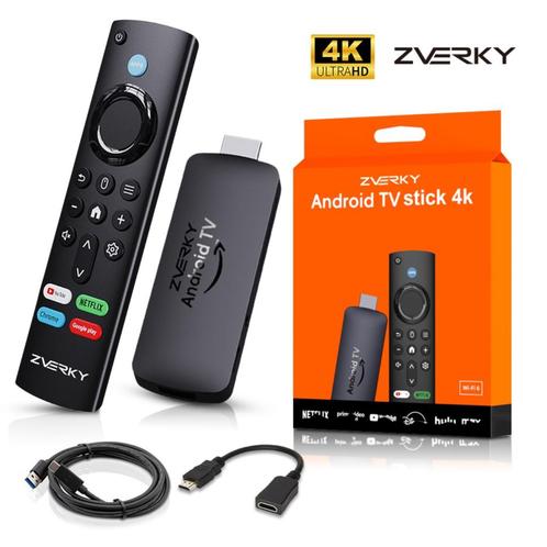 Zverky 4K Ultra HD Android TV Stick Inclusief Netflix en mee, Audio, Tv en Foto, Televisiebeugels, Nieuw