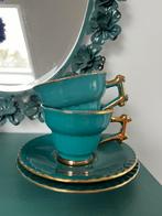 Oude kop en schotel. Turquoise aardwerk., Antiek en Kunst, Ophalen of Verzenden