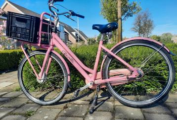 Roze Gazelle Mis Grace meisjes/dames fiets 28inch + kratje
