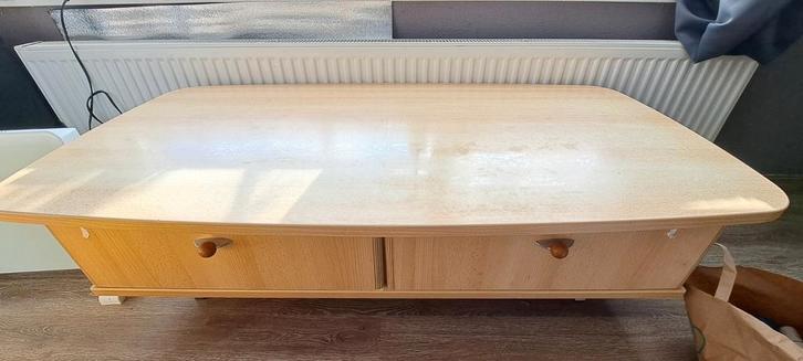 Salontafel met diepe lades, Huis en Inrichting, Tafels | Salontafels, Gebruikt, Minder dan 50 cm, 50 tot 100 cm, 100 tot 150 cm