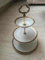 Etage schaal met gouden rand, Huis en Inrichting, Ophalen of Verzenden, Zo goed als nieuw
