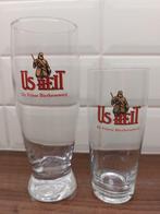 Us Heit bierglazen 2 stuks, Ophalen of Verzenden, Zo goed als nieuw, Glas of Glazen, Overige merken