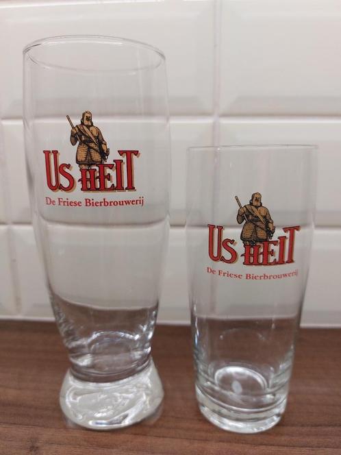 Us Heit bierglazen 2 stuks, Verzamelen, Biermerken, Zo goed als nieuw, Glas of Glazen, Overige merken, Ophalen of Verzenden