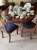 Prachtige antieke eettafel met vier stoelen, Ophalen, Zo goed als nieuw, Vier personen, 100 tot 150 cm