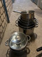 Pannenset Geschikt voor Gas, Huis en Inrichting, Keuken | Potten en Pannen, Ophalen, Gebruikt, Rvs, Pannenset