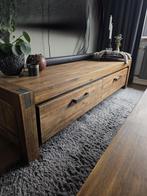 Mooie houten tv meubel met lade en klep, Huis en Inrichting, Kasten | Televisiemeubels, Ophalen, 150 tot 200 cm, Zo goed als nieuw