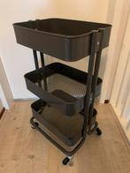 IKEA verrijdbaar rek - donkerbruin - 3 etages, Ophalen, Overige typen, Zo goed als nieuw, Minder dan 100 cm