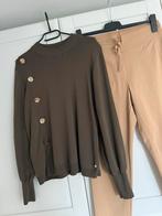 Studio anneloes set new army trui L & beige startup broek, Beige, Ophalen of Verzenden, Zo goed als nieuw