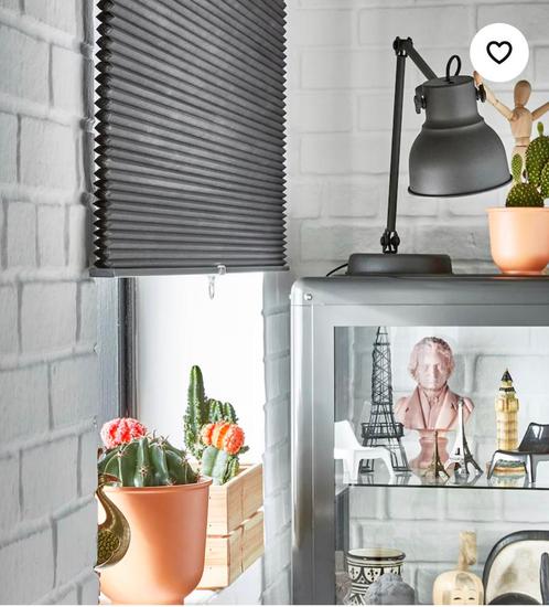 3x plissé gordijnen Hoppvals, Huis en Inrichting, Stoffering | Gordijnen en Lamellen, Zo goed als nieuw, Grijs, Ophalen