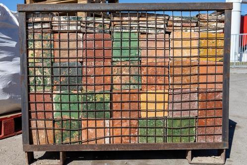 Antieke geglazuurde estrikken 16x16 ca 25M2, Doe-het-zelf en Verbouw, Vloerdelen en Plavuizen, Gebruikt, Plavuizen, Steen of Klei