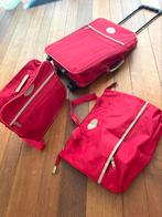 2 X Weekend tas set, rode rolkoffer 48x 32x14cm, Ophalen of Verzenden, Zo goed als nieuw, Rood