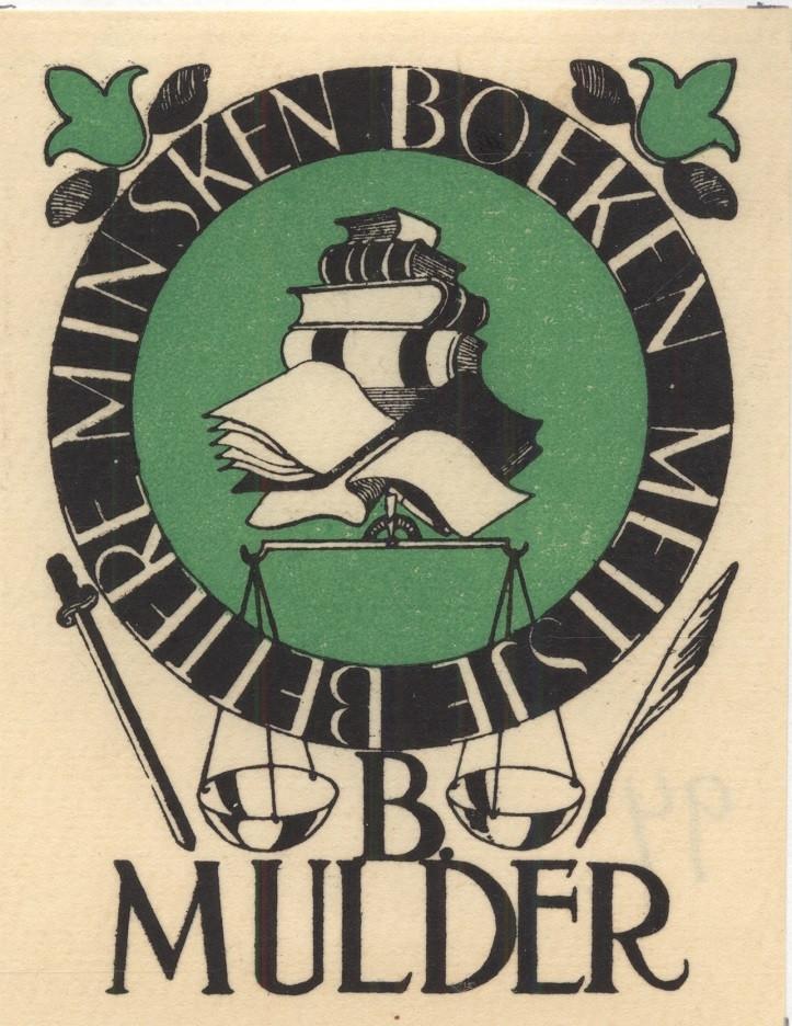 0463 Ex Libris Nederland : Jeanne Bieruma Oosting, 1945, Antiek en Kunst, Kunst | Etsen en Gravures, Verzenden