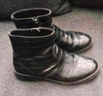 Zwarte Lederen Enkellaarsjes. 36. Zgan., Meisje, Ophalen of Verzenden, Zara, Laarzen