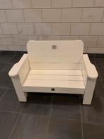 Te koop wit geschilderd houten bankje voor kindjes, Tuin en Terras, Tuinbanken, Ophalen, Gebruikt, Hout
