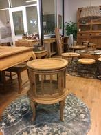 Rond of Ovaal Theekastje Teak + Glas 68h, los DIENBLAD., Ophalen of Verzenden, Nieuw, Overige vormen, Hout