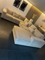 Beige velours bankstel - nette staat!, Huis en Inrichting, Banken | Bankstellen, Ophalen, Gebruikt, Vierpersoons of meer