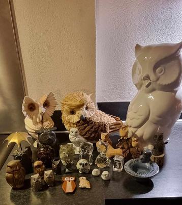 Groote Verzameling van 25 stuk ( + 2 ) verschillende Uil beschikbaar voor biedingen