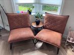 Twee zo goed als nieuwe fauteuils! Cognac leer, Huis en Inrichting, Fauteuils, Ophalen, 75 tot 100 cm, Zo goed als nieuw, Stof