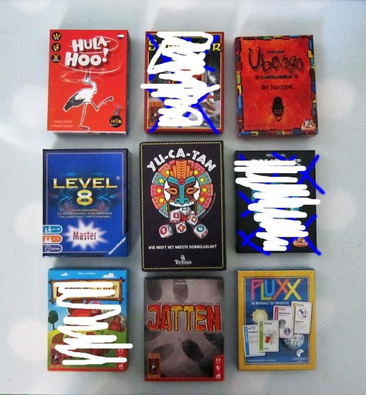 Diverse kaartspelletjes, zo goed als nieuw, € 5 per stuk, Hobby en Vrije tijd, Gezelschapsspellen | Kaartspellen, Zo goed als nieuw