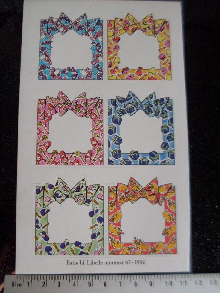 6x sticker sinterklaas zwarte piet kado labels libelle 1990, Verzamelen, Stickers, Zo goed als nieuw, Overige typen, Ophalen of Verzenden