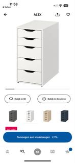 Ikea Alex ladekast - gebruikt, Huis en Inrichting, Kasten | Ladekasten, Ophalen, Gebruikt, 5 laden of meer, Minder dan 100 cm